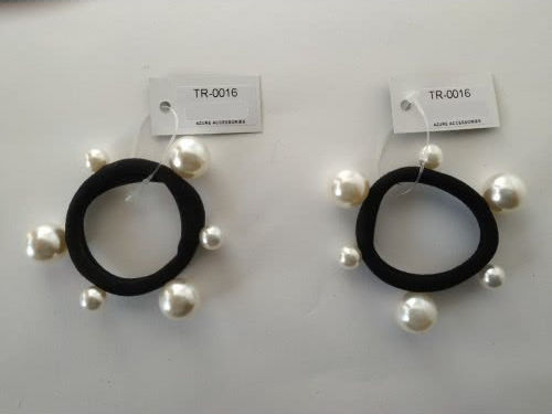 Azure Black Hair Scrunchie