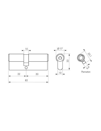 Thirard Lock Cylinder Security 80mm (30-50) with 5 Keys