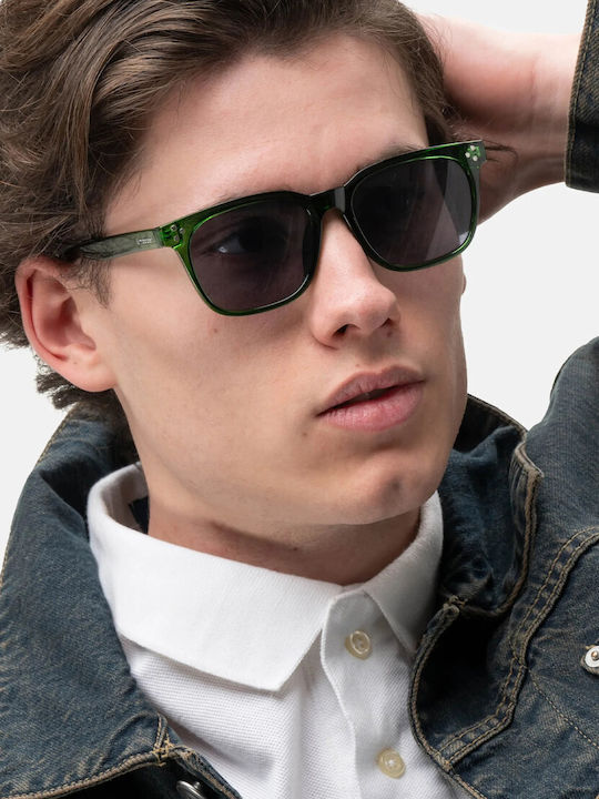 Smooder Unisex Sonnenbrille mit Grün Kunststoff Gestell und Grün Linse X032