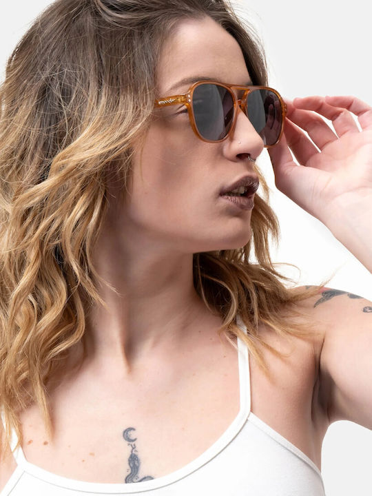 Smooder Unisex Sonnenbrille mit Braun Schildkröte Kunststoff Gestell X016