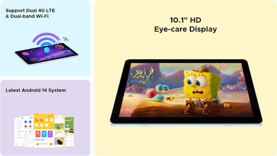 Doogee T10W 4G 10.1Inches Tablet (4GB/128GB/Pen & Keyboard) Blue
