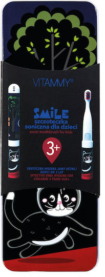 Vitammy Smile Periuță Electrică De Dinți Pentru Copii 3+ Ani Cat Cu Husă De Călătorie