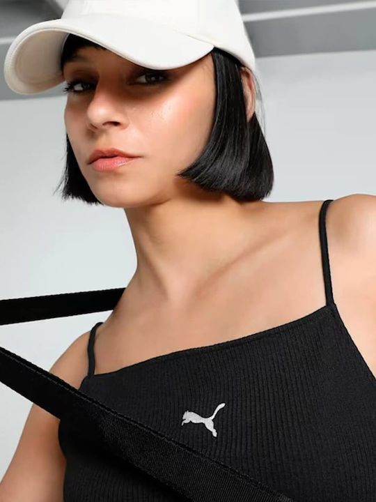 Καλοκαιρινό Mini Αθλητικό Φόρεμα με Τιράντα Black