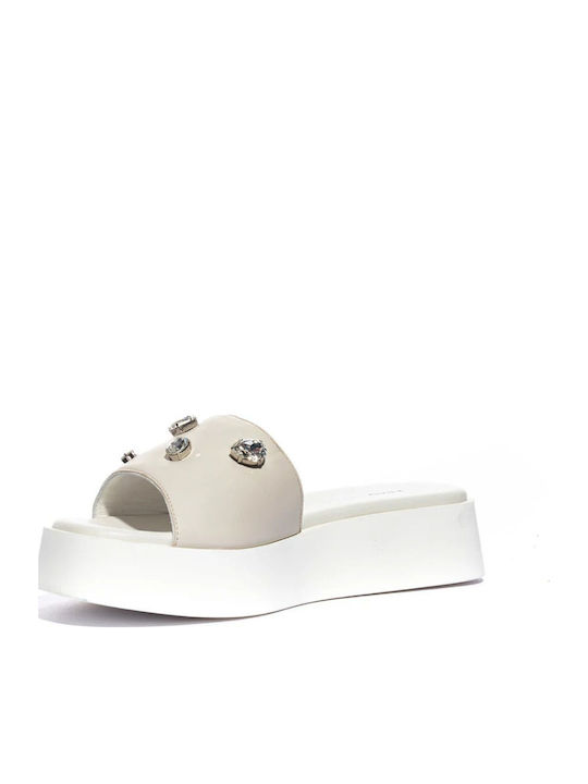 Γυναικεία Σανδάλια Flatforms Λευκά
