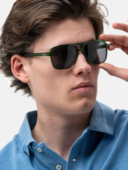 Smooder Unisex Sonnenbrille mit Grün Kunststoff Gestell und Grün Linse X041