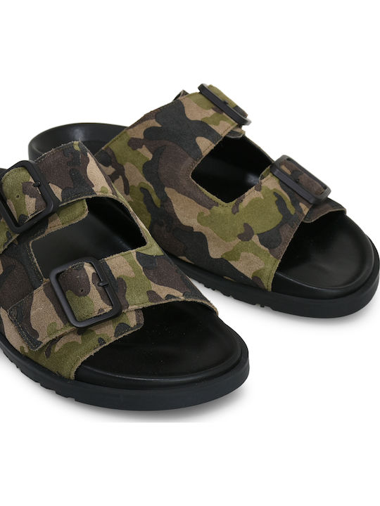 Women's Flat Sandals in Khaki Color