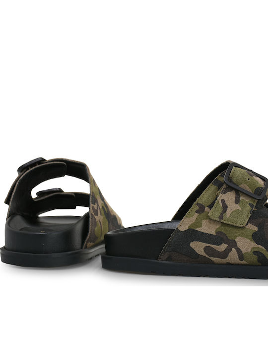 Women's Flat Sandals in Khaki Color