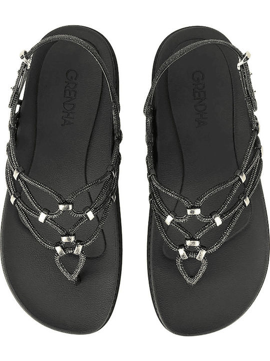 Women's Flat Sandals in Black Color
