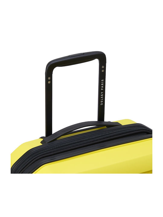 Delsey Slim Expandable Cabin Travel Suitcase Hard Bright Yellow with 4 Wheels Height 55cm 310580345