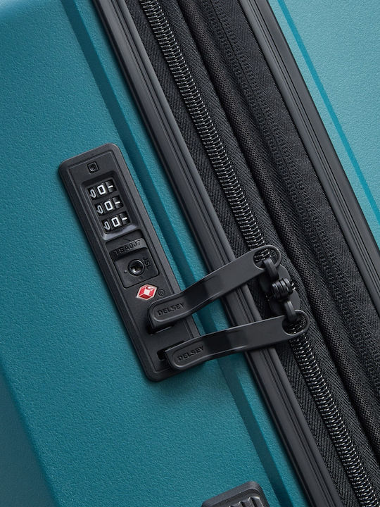 Delsey Anvers Μεγάλη Βαλίτσα Ταξιδίου Σκληρή Teal Blue με 4 Ρόδες Ύψους 75.5εκ.