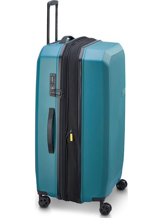 Delsey Anvers Μεγάλη Βαλίτσα Ταξιδίου Σκληρή Teal Blue με 4 Ρόδες Ύψους 75.5εκ.