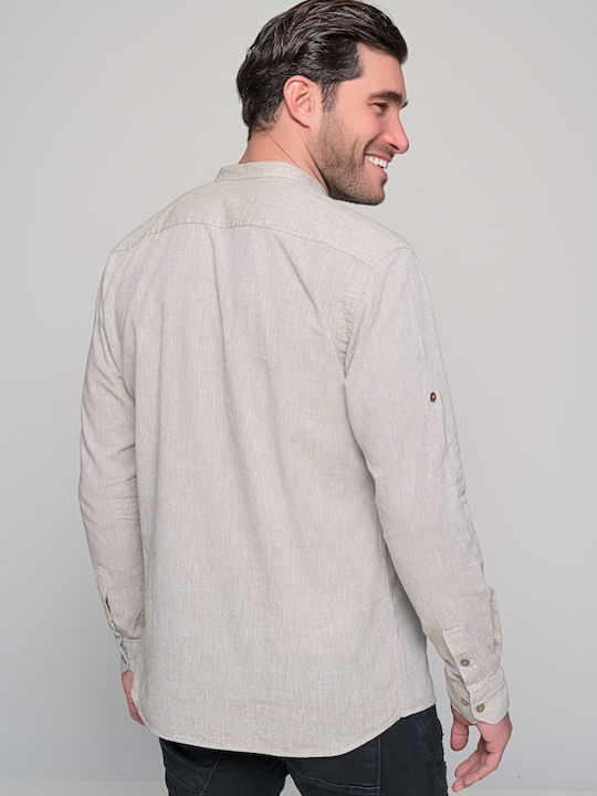 Komo Long-sleeved Linen Shirt Khaki