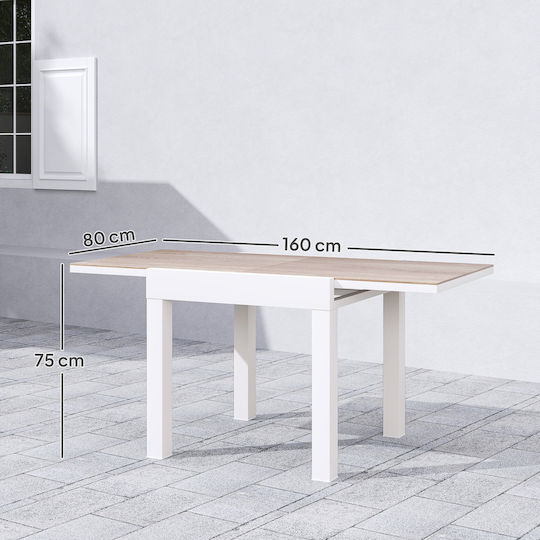 Τραπέζι Επεκτεινόμενο 160x80x75 Λευκό Τραπέζι Επεκτεινόμενο 160x80x75 Λευκό