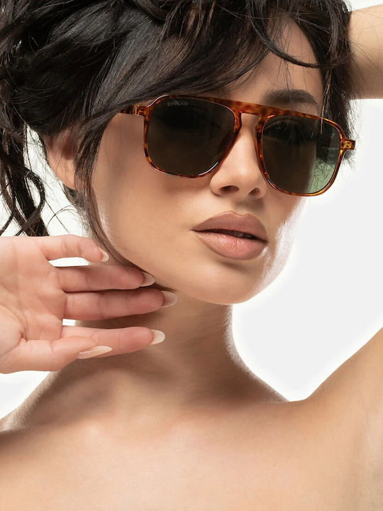 Smooder Unisex Sonnenbrille mit Braun Schildkröte Kunststoff Gestell KAS08