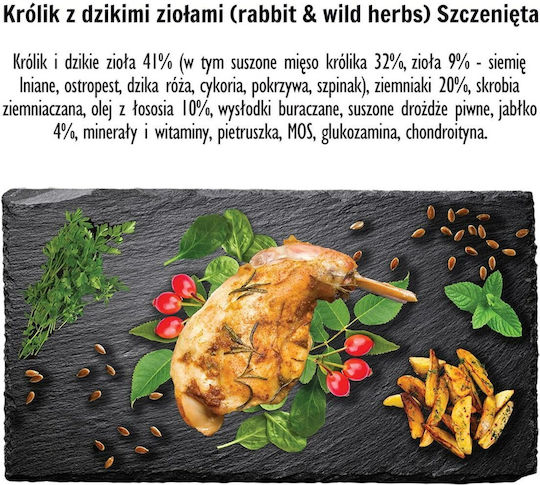 Paka Zwierzaka 9kg Dry Food Grain-Free & Gluten-Free for Small & Medium Breed Puppies with and Rabbit
