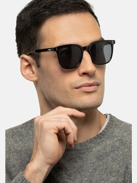 Smooder Unisex Sonnenbrille mit Schwarz Kunststoff Gestell und Schwarz Linse KKS01