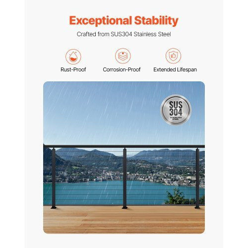 Vevor Κουπαστή για Περίφραξη Κήπου από Ατσάλι 42x2x2εκ. Μαύρο