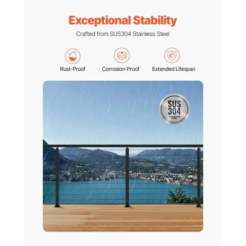Vevor Υλικό Περίφραξης Κήπου από Ατσάλι 91.44x2.54x5.08εκ. Μαύρο
