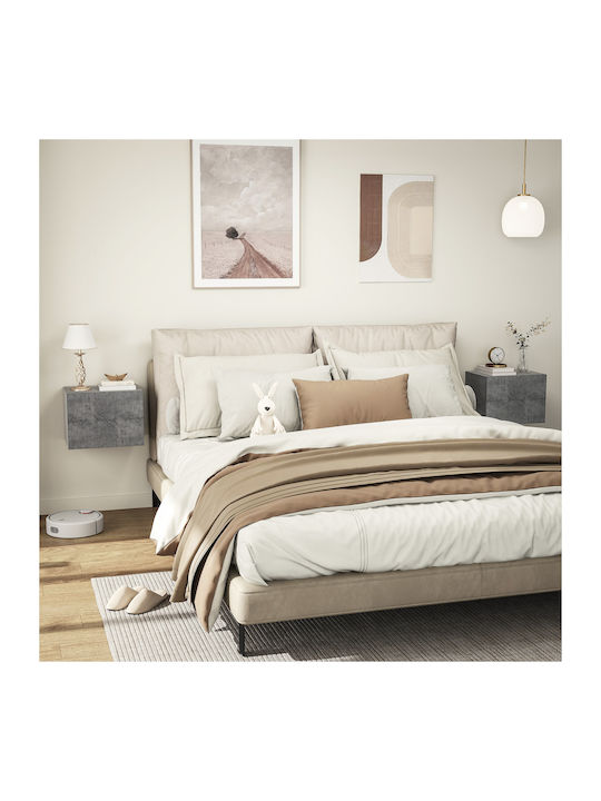 Bedside Tables Wooden Gray 2 Pieces 40x29x30cm