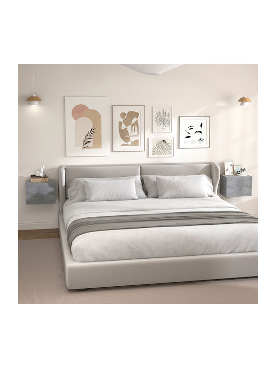 Bedside Tables Wooden Gray 2 Pieces 40x29x30cm