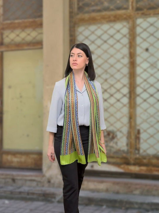 Kalfas Luxury Silk Γυναικείο Μεταξωτό Φουλάρι Πολύχρωμο