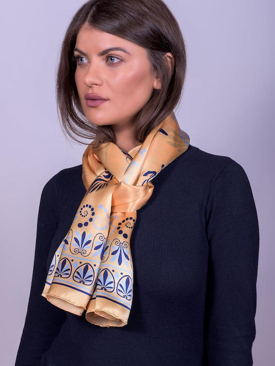 Kalfas Luxury Silk Women's Silk Scarf Gold