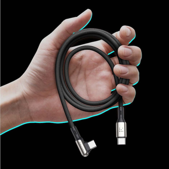 Voltme Braided USB 2.0 Cable USB-C male - USB-C 100W PD Μαύρο 2m C2072