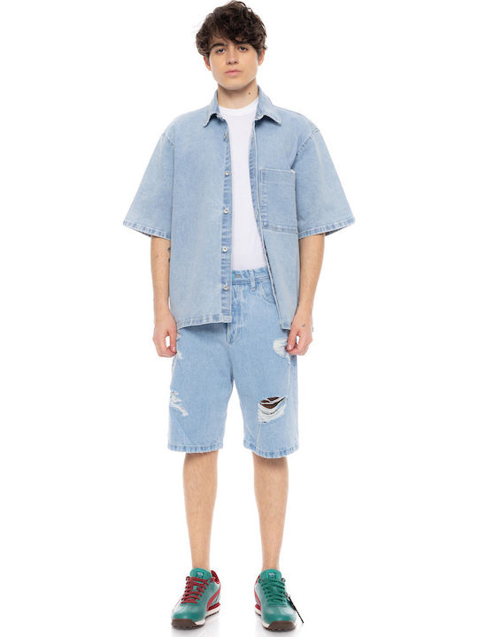 Ανδρική Βερμούδα Washed Blue