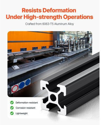 Vevor 10 Pieces 47.2" 1200mm T Slot 2020 Anodized Aluminum Rail 2020oblxc10jw14u9001v0