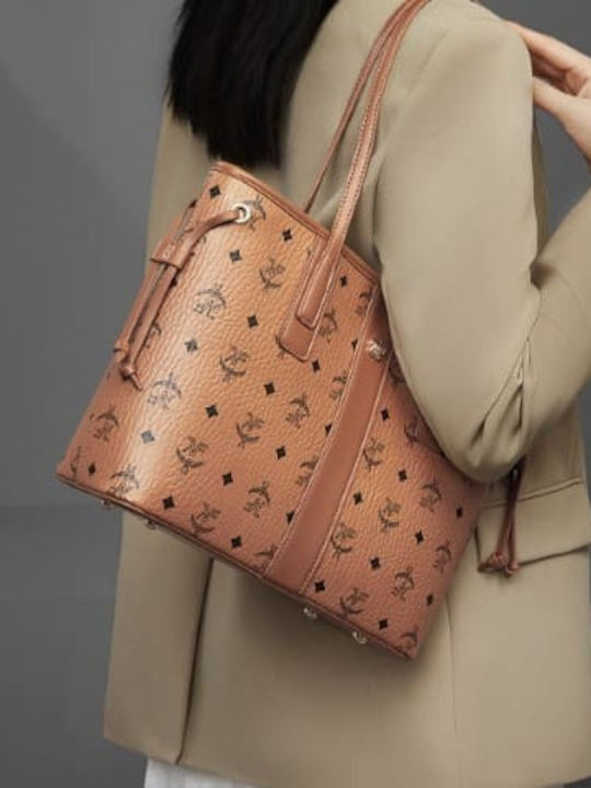 Γυναικεία Τσάντα Shopper Ώμου Καφέ