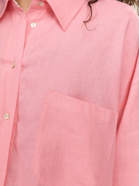 Μακρυμάνικο Γυναικείο Πουκάμισο Flamingo Pink