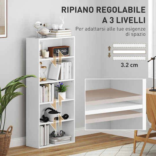 Βιβλιοθήκη Λευκή 60x24x133.5εκ.