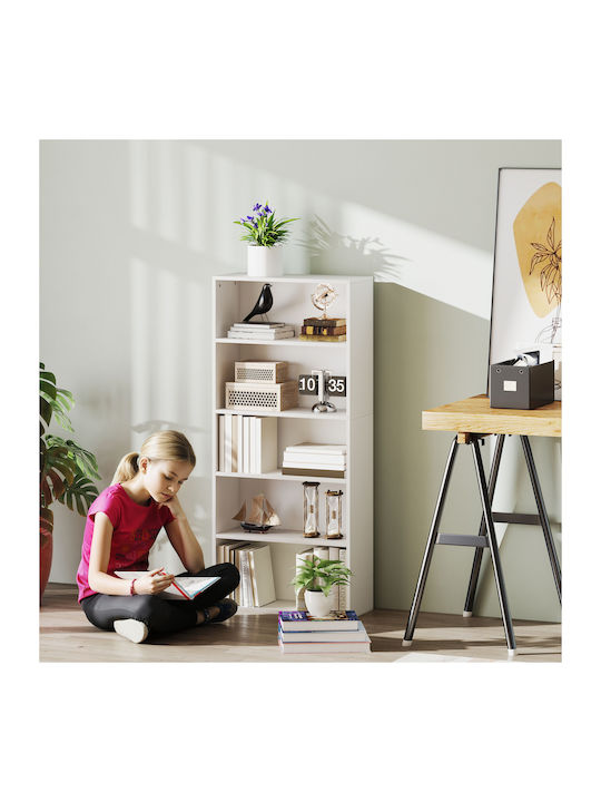 White Bookcase 60x24x133.5cm