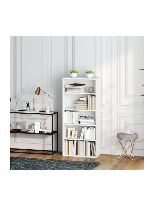 White Bookcase 60x24x133.5cm