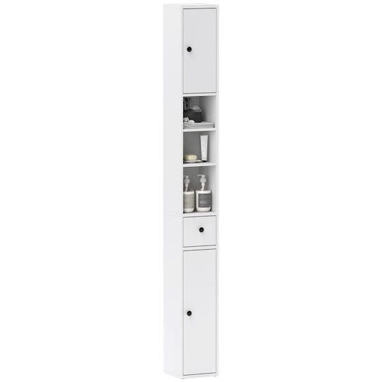 HomCom Coloană pentru baie pardoseală M20xB20xY178cm Alb