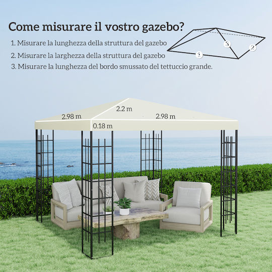 Outsunny Gazebo Cover White 3x3m