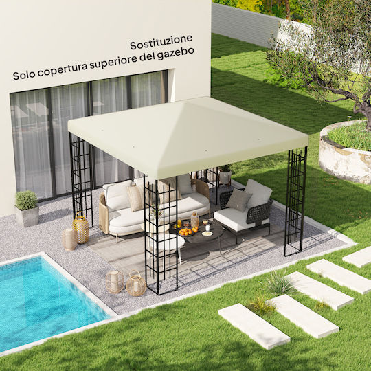 Outsunny Gazebo Cover White 3x3m