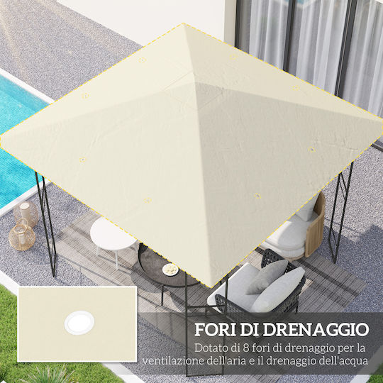 Outsunny Gazebo Cover White 3x3m