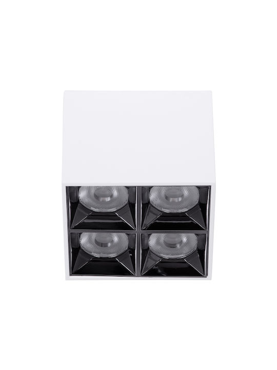 GloboStar Luminar Superior Μονό LED Θερμό Λευκό Σποτ σε Λευκό Χρώμα