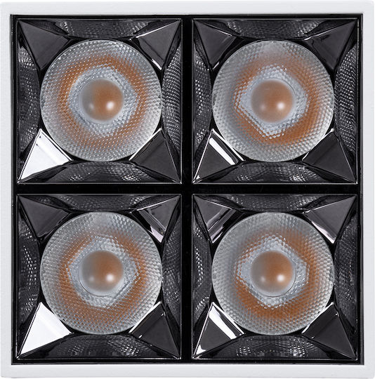 GloboStar Luminar Superior Единично LED Топло бяло Спот в Бял Цвят