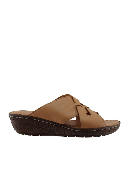 Damenplattformen Tabac Braun