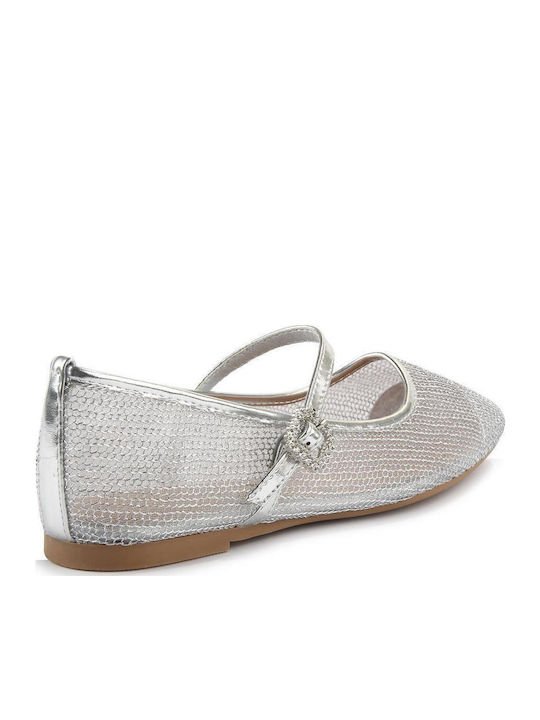 Damen Ballerinas Silber