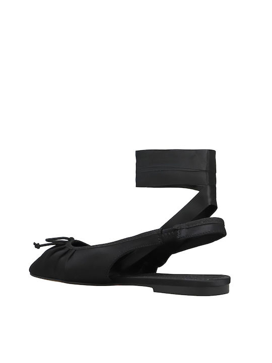 Satin Ballerinas Black
