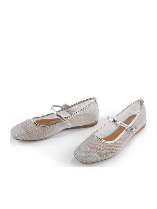 Damen Ballerinas Silber