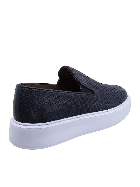 Leder Herren Freizeitschuhe Blau