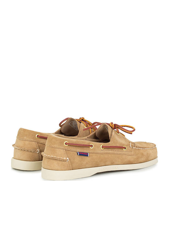 Portland Men's Suede Boat Shoes Beige