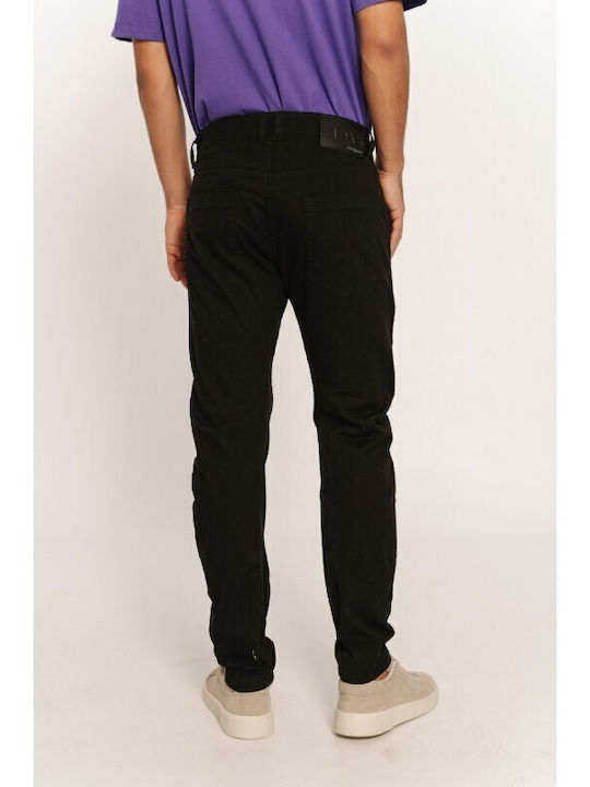 Herren Jeanshosen Elastisches Slim Verjüngt Anwendung Schwarz MP-N-PNT-S25-004-Schwarzraivojean