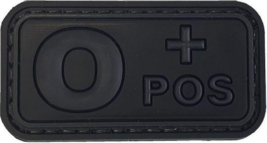 Blood Type Small Black-Grey PVC 3D Patch Blood Type A+