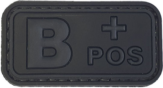 Blood Type Small Black-Grey Patch PVC 3D Blood Type O+