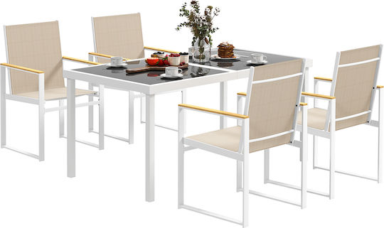 Set Sala De Mese Pentru Exterior 5 Piese Multicolore